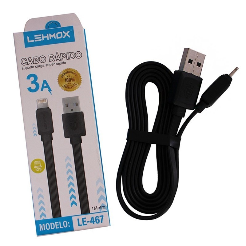 Kit C/24 Cabos USB Lightning Lehmox 1Metro (R$6,99 cada)