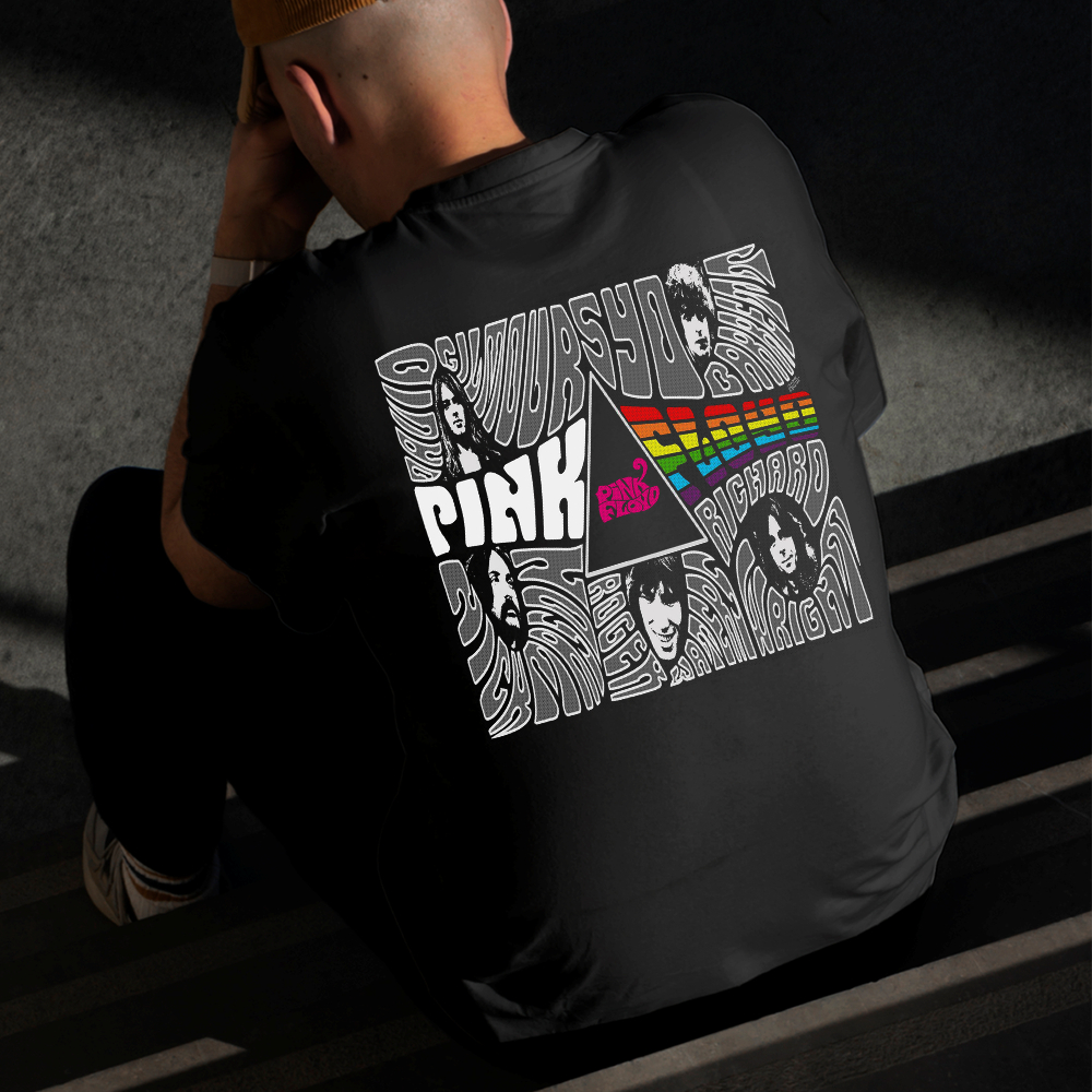Camiseta Masculina Estampada Pink Floyd 100% Algodão Estilo Conforto Diário Do Tamanho P ao GG