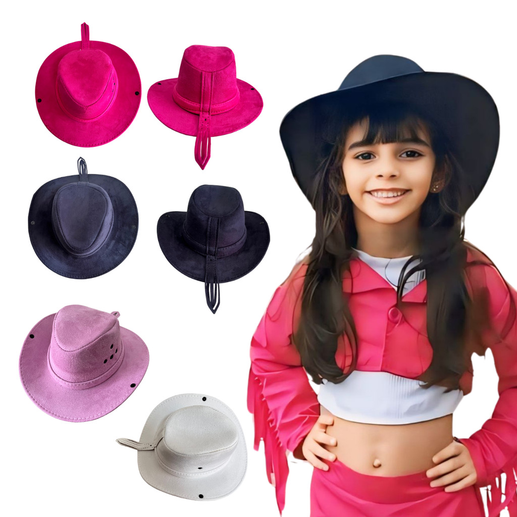 Chapéu Country Menina Infantil Unissex Cowboy Cowgirl Festa Junina Rodeio Tam P e G 6 Cores