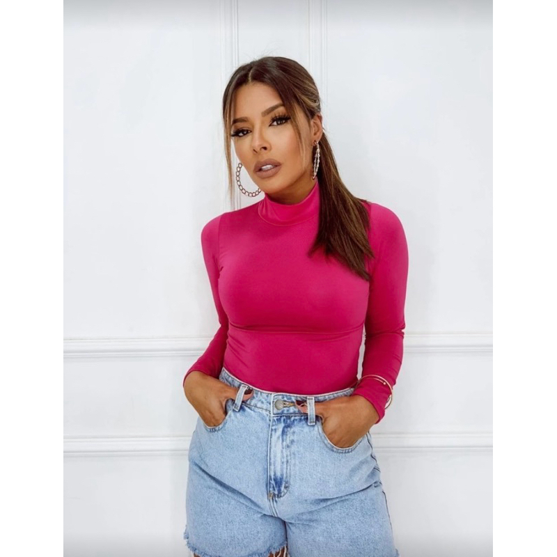 Body Feminino Manga Longa Justo Rosa Pink – Estilo, Conforto e Elegânc