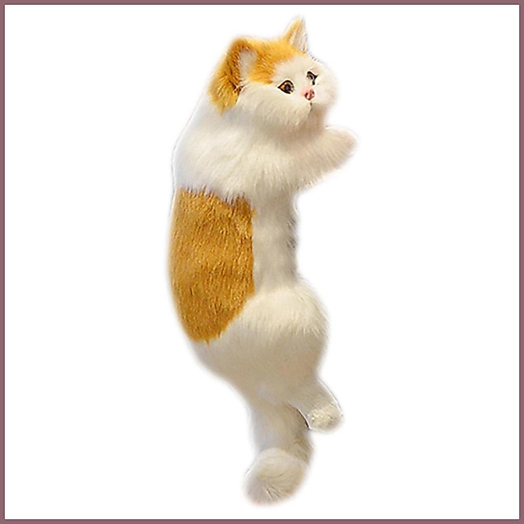 Peludo Pendurado Gato Simulado Brinquedo De Pelúcia Estatuetas Animais Boneca Para TV Pingente Decoração Desktop mueadeg