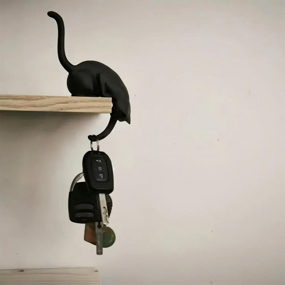 TIK 3D Impresso Bonito Gato Prateleira Gancho Com Lanterna Estatueta Desktop Pendurado Casa Quarto Entrada Mesa Decoraçã