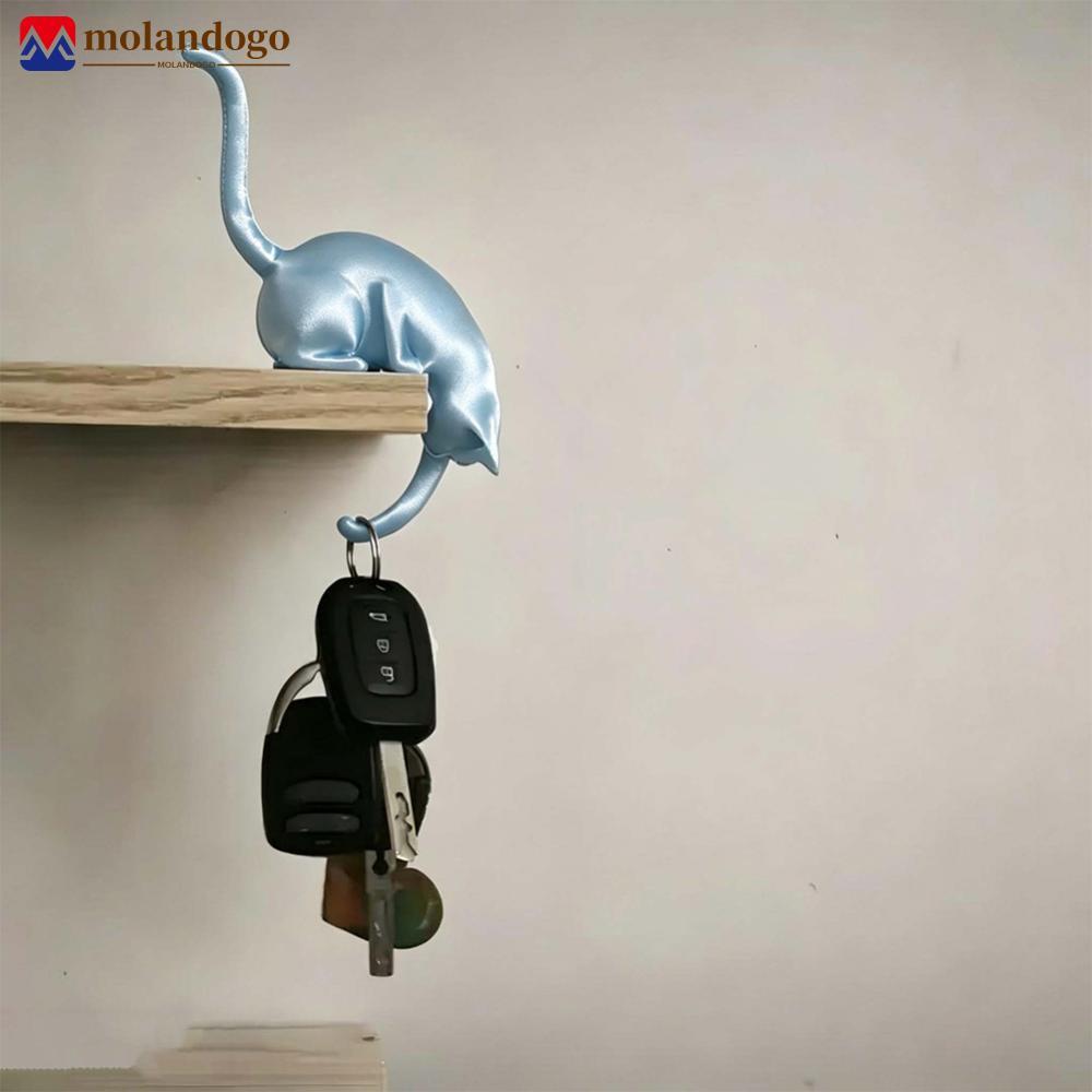 Mandogo 3D Impresso Bonito Gato Prateleira Gancho Com Lanterna Estatueta Desktop Pendurado Casa Quarto Entrada Mesa Deco