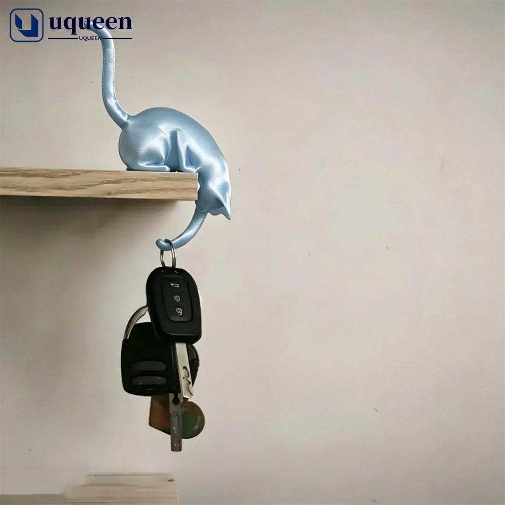 UQUEEN 3D Impresso Bonito Gato Prateleira Gancho Com Lanterna Estatueta Desktop Pendurado Casa Quarto Entrada Decoração