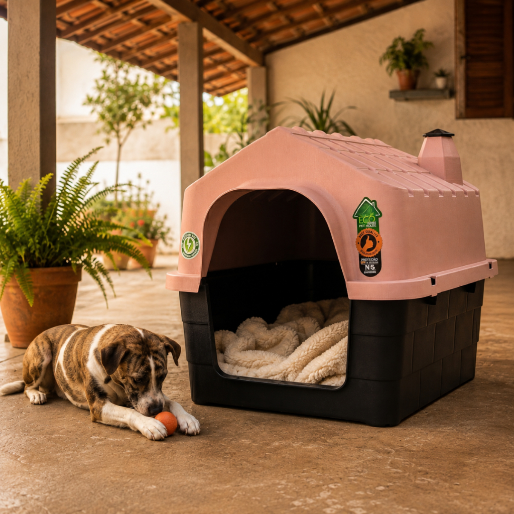 Casinha de Cachorro Pequeno Porte N2 Desmontavel Casa Plastica com Proteção UV Resistente