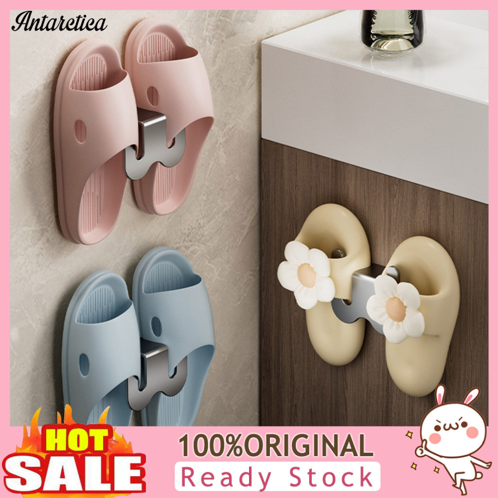 Aluminum Shoe Hook Anti-rust Hanger Wall-mounted Rack with Drainage Holes Space-saving Hooks No-drill Adhesive Installat