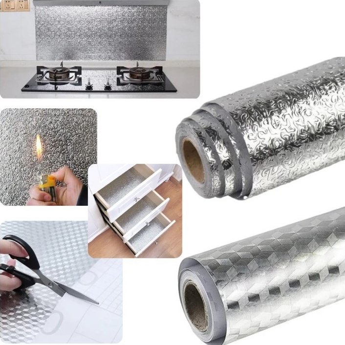 Kitchen Aluminum Foil Sticker - 60cm x 5m | Waterproof, Oil-Proof & Heat-Resistant