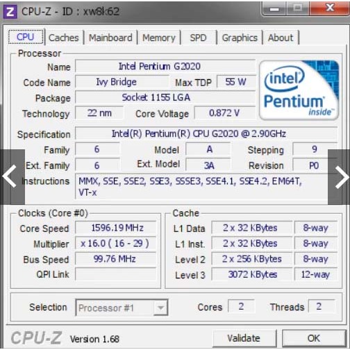 Processador Intel Pentium G2020 2 Núcleos 2.9GHz c/ Gráfica Integrada