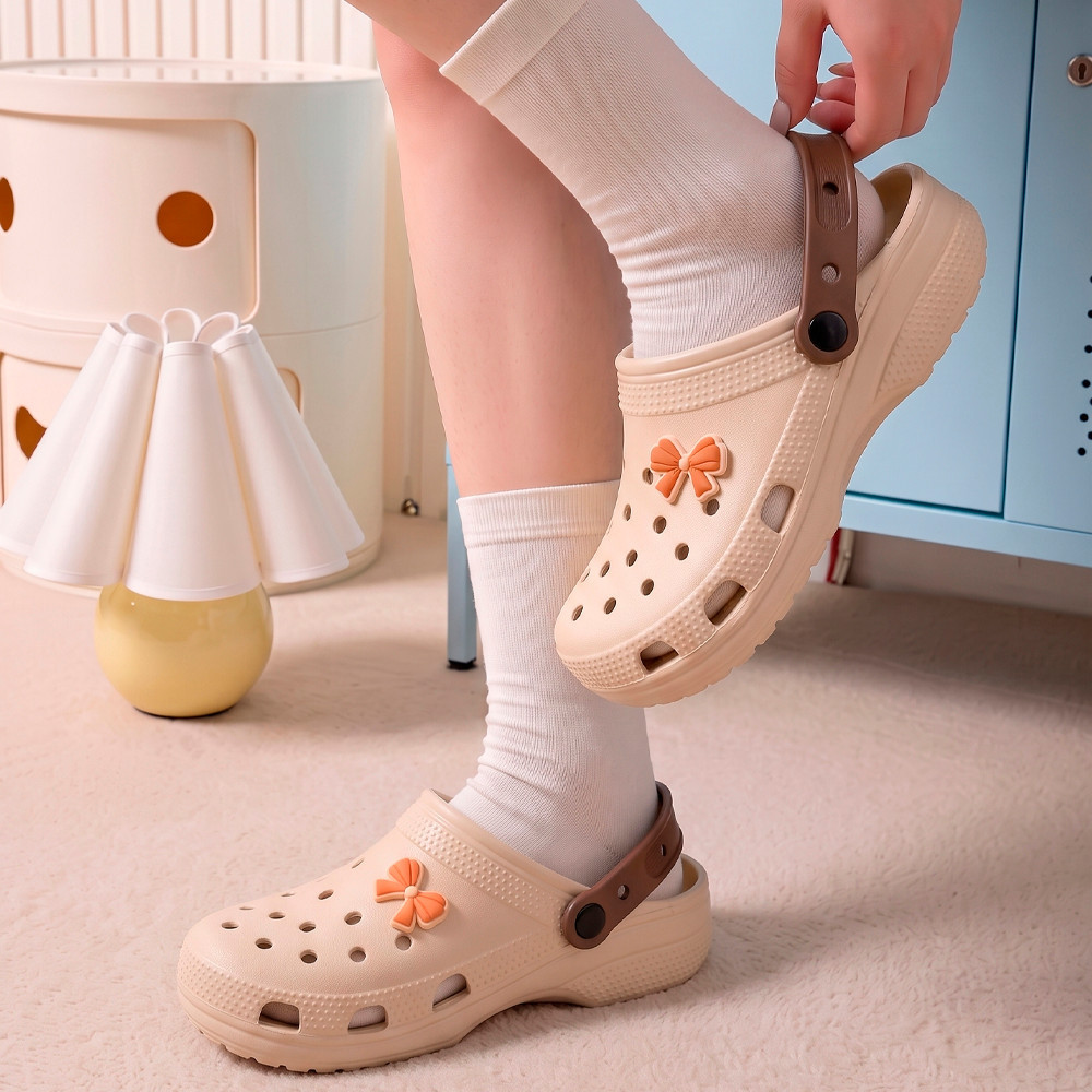 Babuche Lolita com Laço Clog Feminino Boneca Super Fofo e Confortável Antiderrapante BP