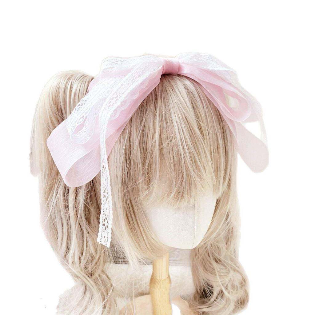 Tiara de cabelo estilo lolita coreana com laço de renda, acessório de cabelo super delicado e rejuvenescedor para o dia