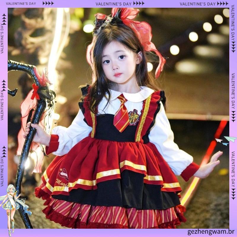 Harry Po cos fantasia infantil capa de Halloween vestido formal menina Lolita princesa Super fofa
