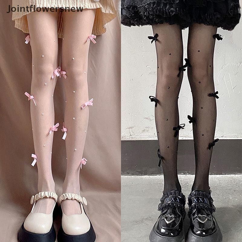 JTN Japonês Lolita Arco Pérola Super Fina Meia-Calça De Seda Mulheres Meias Doces NW