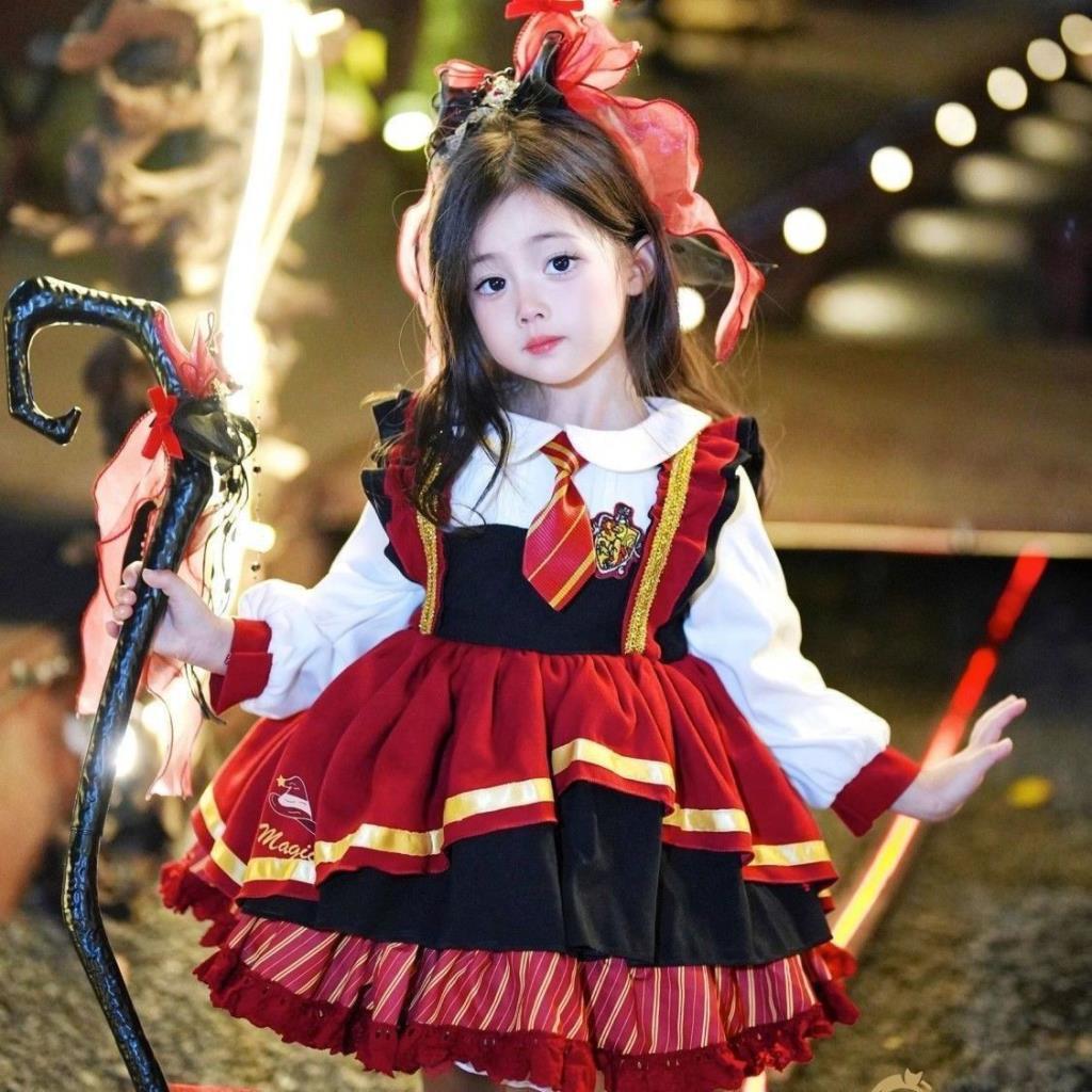 Harry Po cos Traje Infantil Capa de Halloween Vestido Preppy Menina Lolita Super