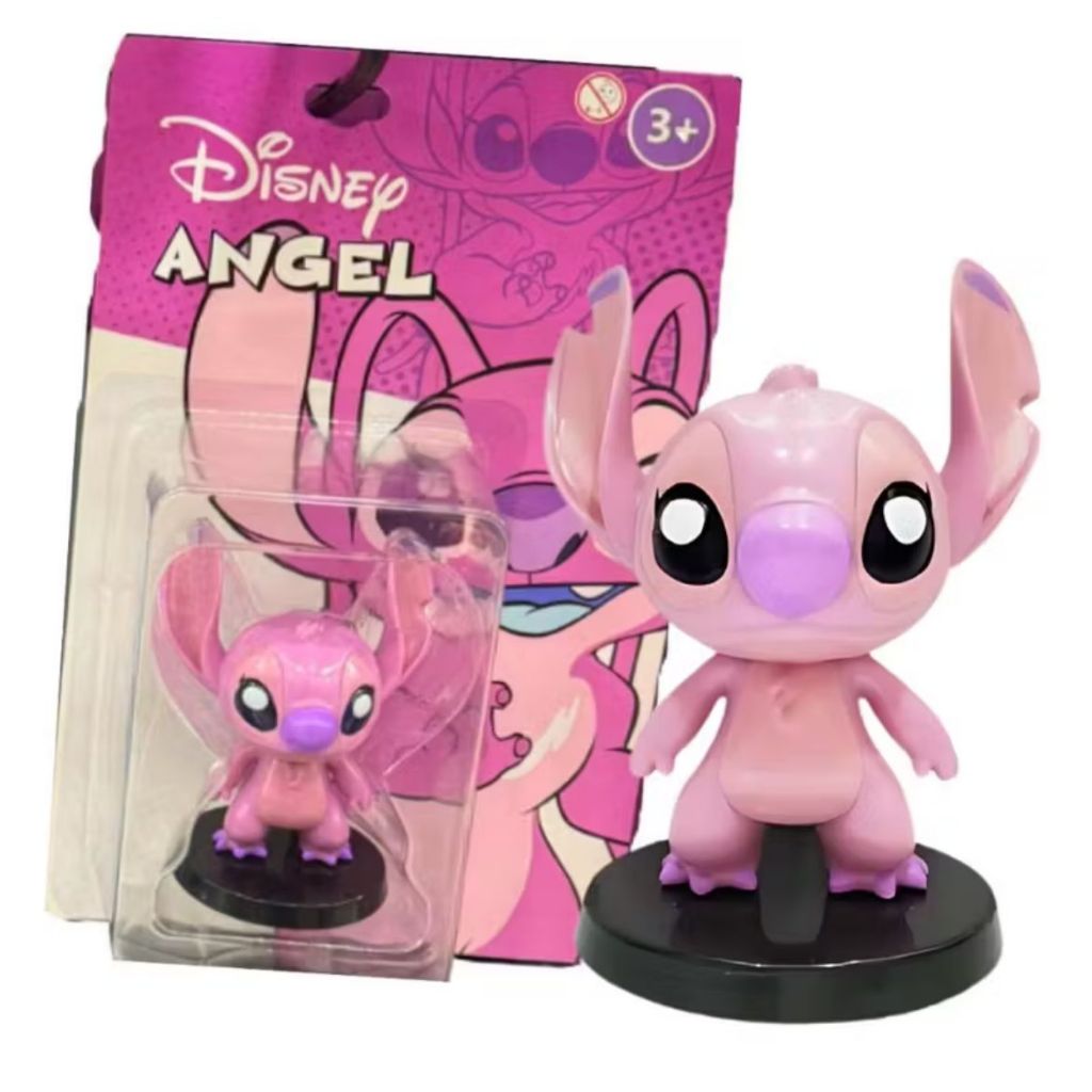 Boneco Mini Stitch e Angel Colecionável Disney Personagem Adorável