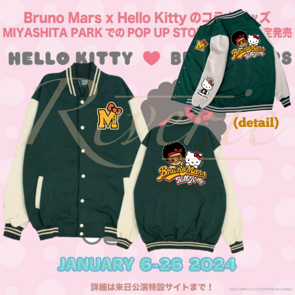 BRUNO MARS X HK VARSITY Jaqueta De Beisebol Exterior BRUNOMARS Japão Concerto De Mercadoria Não Oficial OUTFIT Moda
