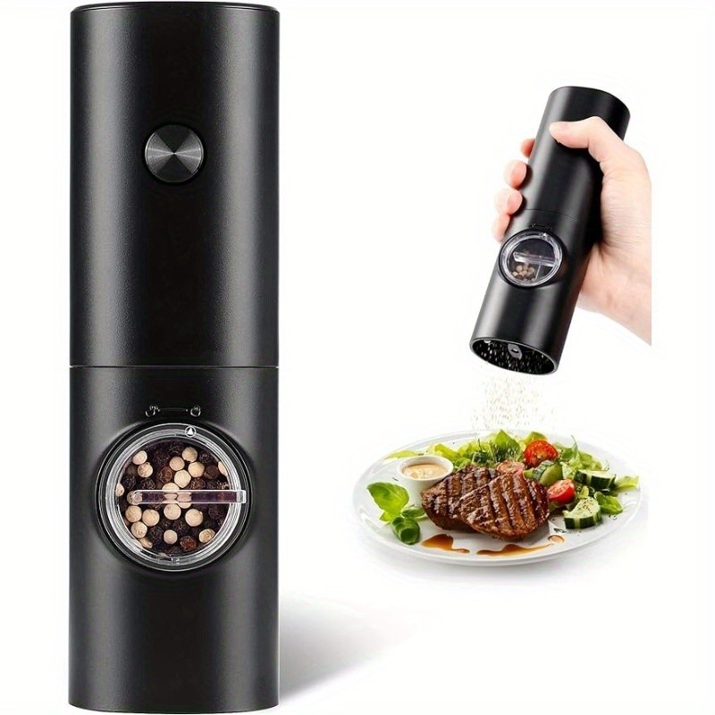 Moedor Elétrico De Sal Pimenta Temperos Condimentos Automático Com Ajuste de Moagem （Upgrade de qualidade）