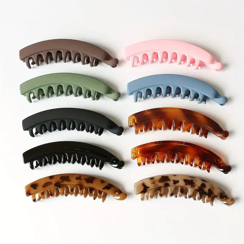 13cm High end Banana Clipe Vertical Coreano Elegante Rabo De Cavalo Fixo Hairpin Cabeça Traseira Grande Simples Grampo D