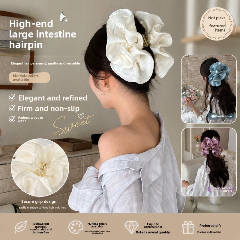 Novo semi-Amarrado oversized Fungo Borda Tubarão Clipe high-end hairpin Feminino Parte De Trás Da Cabeça grab chuck Pero