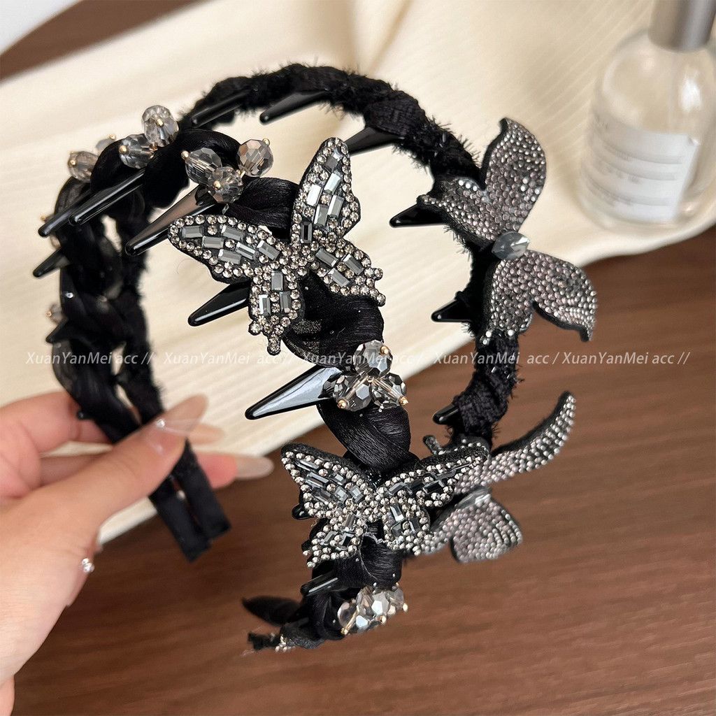 T elegante tridimensional borboleta bandana feminino 2025 High-End moda bandana Hairpin Headdress pacote de cabelo acess