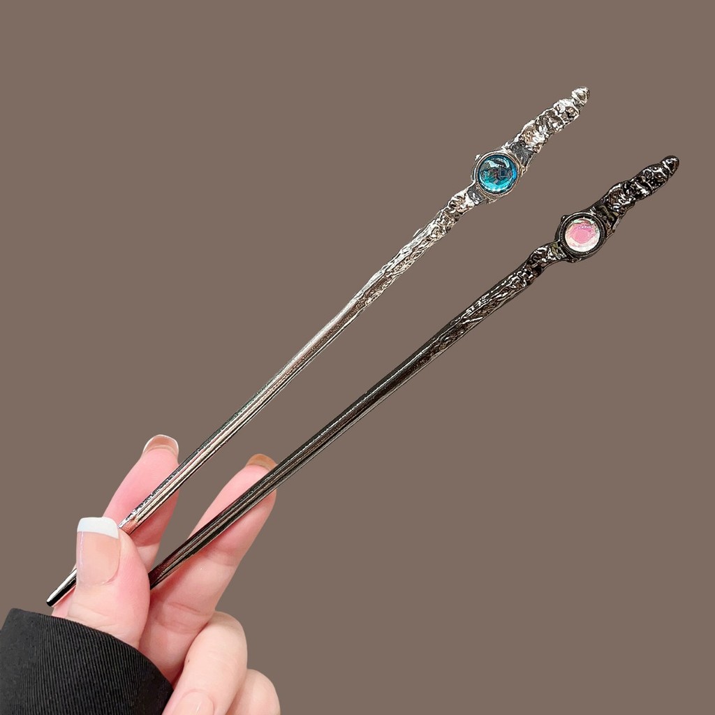 Nicho Design novo estilo chinês hairpin Moonstone temperamento único hairpin High-End sentido nacional na moda acessório