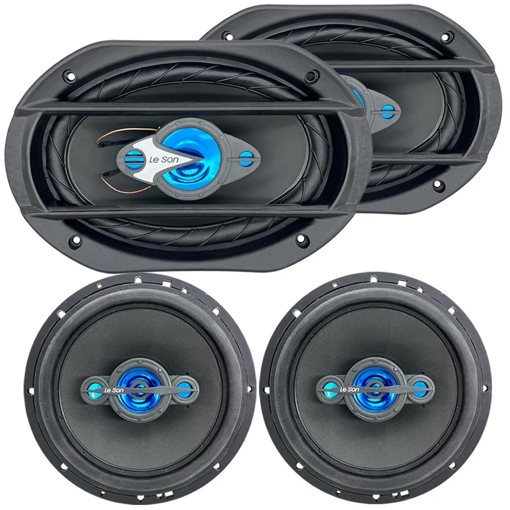 Kit Fácil 4 Alto Falante 6 Pol + 6x9 400w 4 Ohms Leson Carro som automotivo