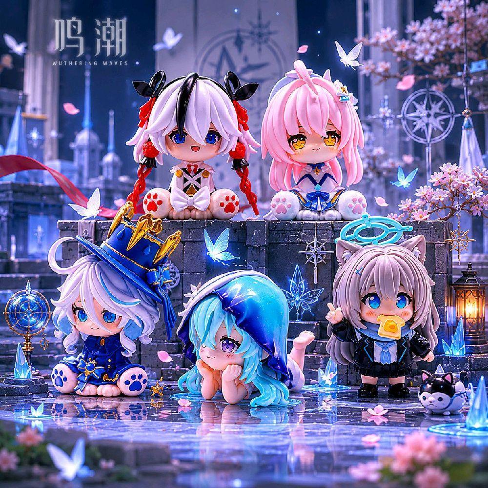 [CUTE] Mini Figura De Ação Wuthering Waves Q-Version Chibi Game Display Set