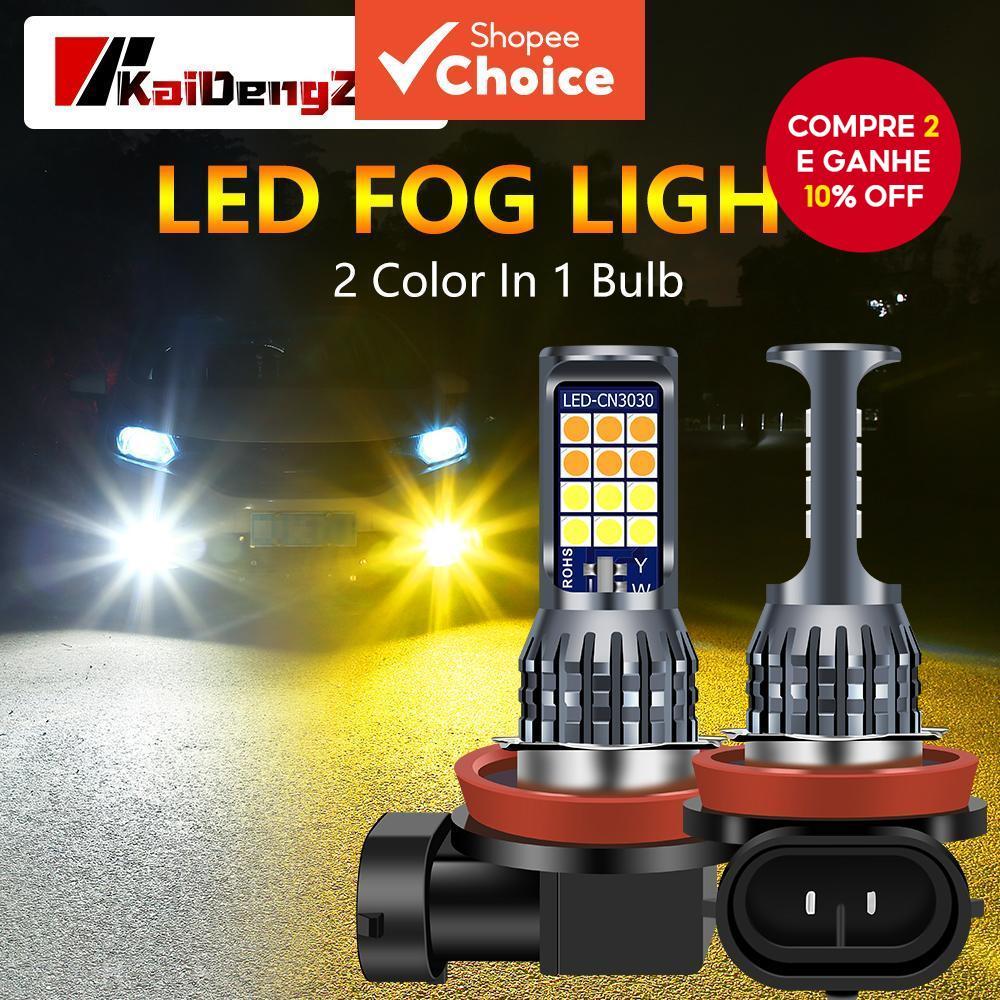 Lâmpada Led Para Carro De Cor Dupla , 2 Peças , 24Led , De Neblina H3 , H4 , H7 , H11 , H8 , Super Brilhante , Luzes , 9