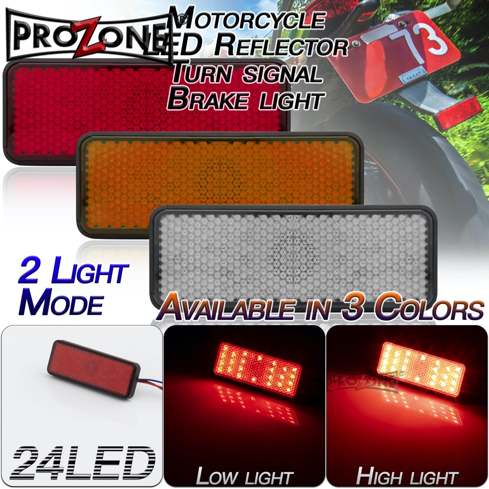 12V 24LED Luz De Parada De Freio Traseiro De Motocicleta Lâmpada De Sinal Refletor Retangular Vermelho Para Caminhão ATV