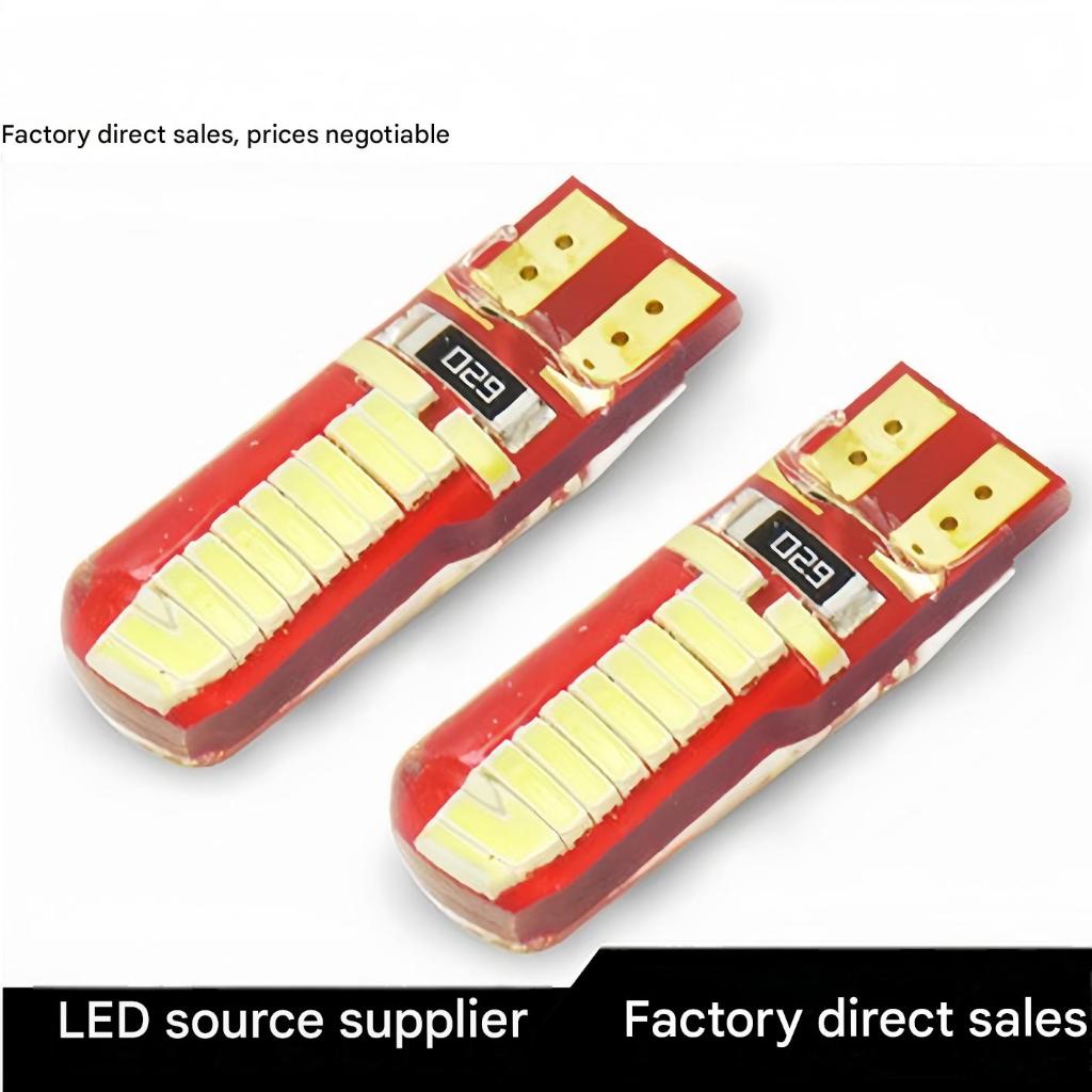 T10 24LED 4014 Chip Silicone Gel Cristal Luz Motocicleta Placa Marcador Lateral Lâmpada Indicadora De Largura