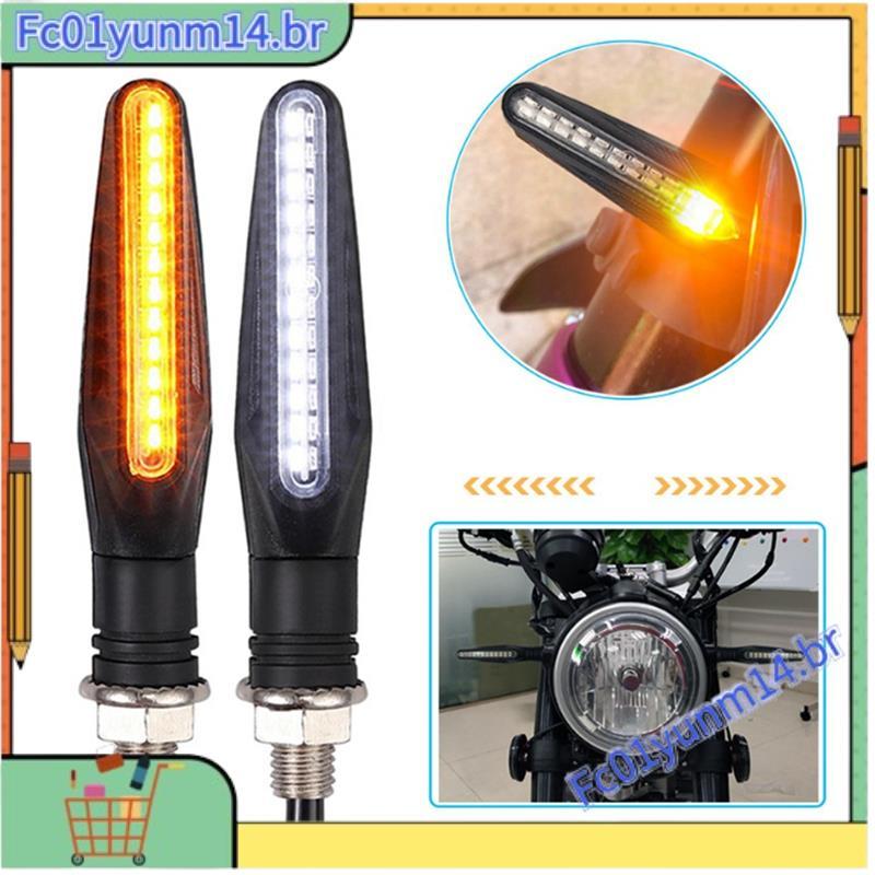 Indicadores Dinâmicos Premium Para Motocicleta 24LED , Luz Piscante Âmbar Branca Segurança Dianteira E Traseira