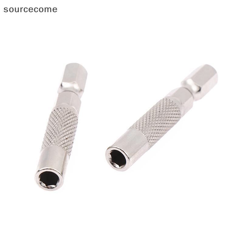 [sourcecome] 2pcs Haste Hexagonal 6.35 Mm A 4 Adaptador De Broca De Inserção Suporte Magnético Ferramentas Boutique
