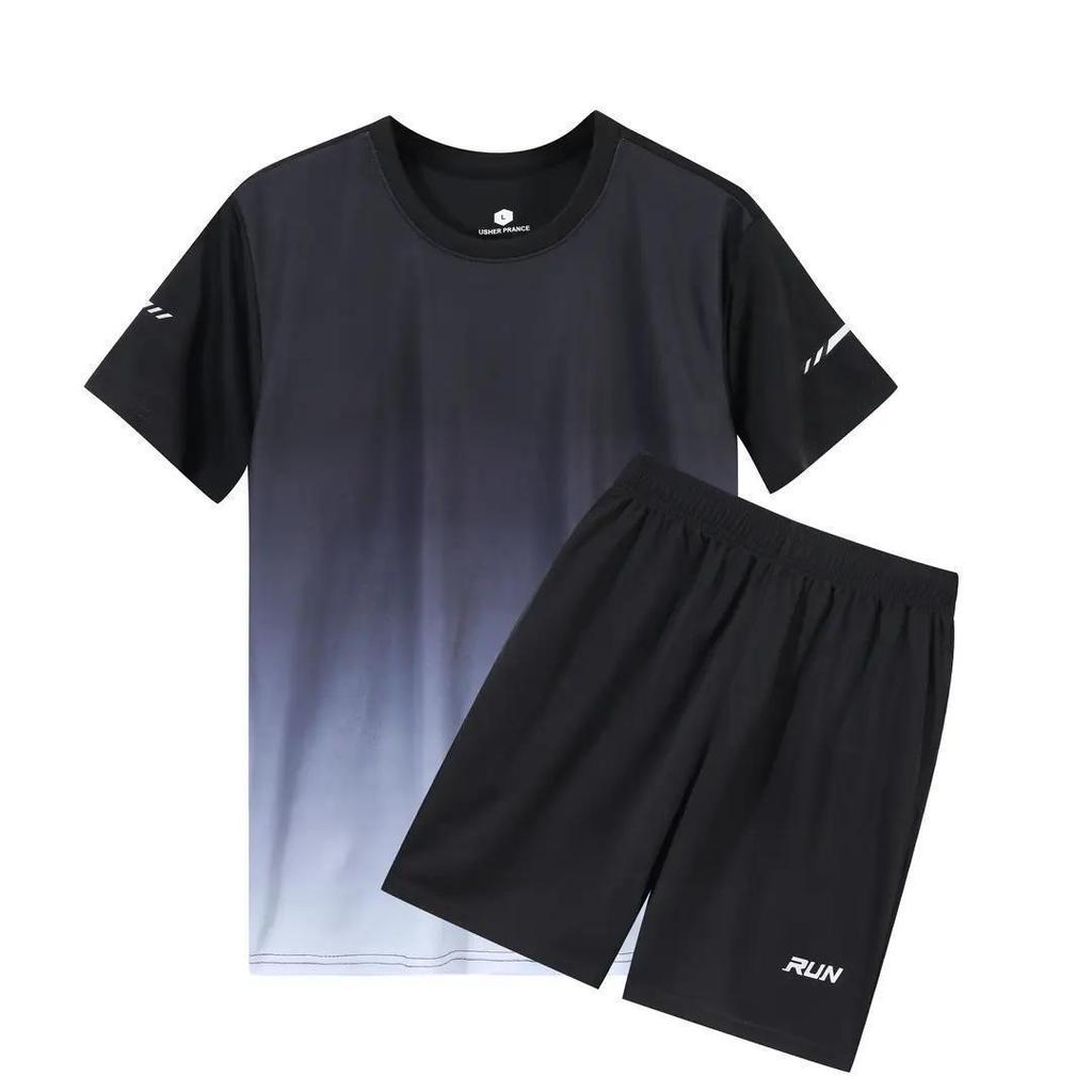 YDFZYHM98 americano Casual verão de secagem rápida roupas esportivas em torno do pescoço terno das mulheres dos homens P