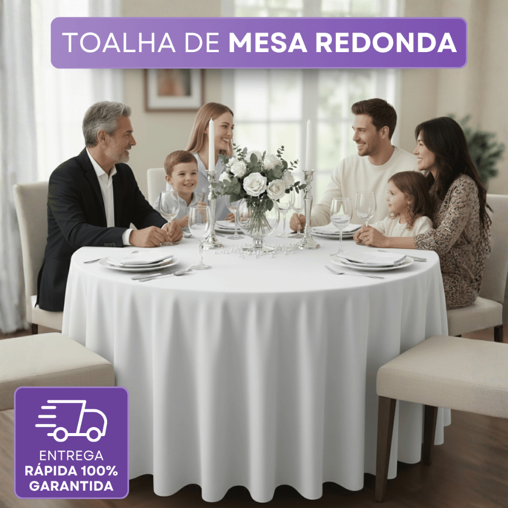 Toalha De Mesa Redonda 145cm Oxford Para Festa Atacado Toque Suave Lavável Em Máquina