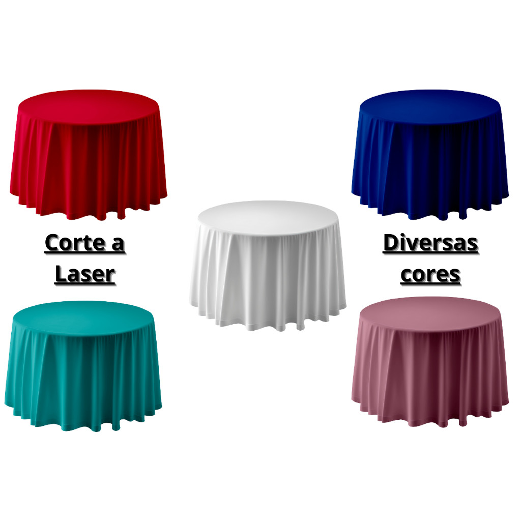Toalha de Mesa Redonda 1,45m Corte a Laser Oxford Festa Buffet
