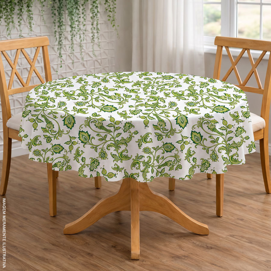 Toalha de Mesa Redonda Decorativa Festa Tecido Oxford Cozinha 1,40x1,40