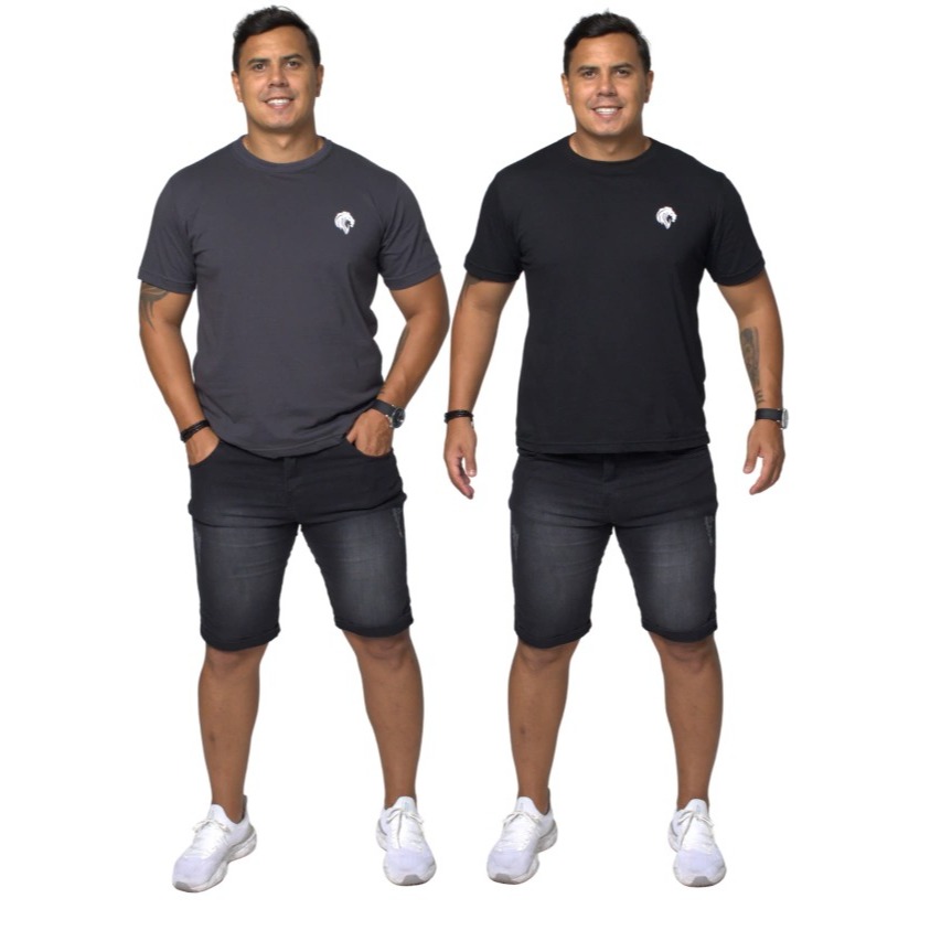 Kit 2 Camisetas Gola Redonda Algodão - Toque Macio Alta Qualidade | Não Encolhe / Não Transparente Presente Pai