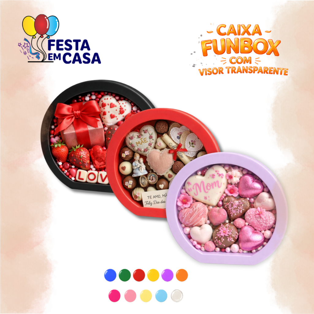 Caixa redonda com Visor Transparente Ideal para Personalizar Lembrancinhas e Doces