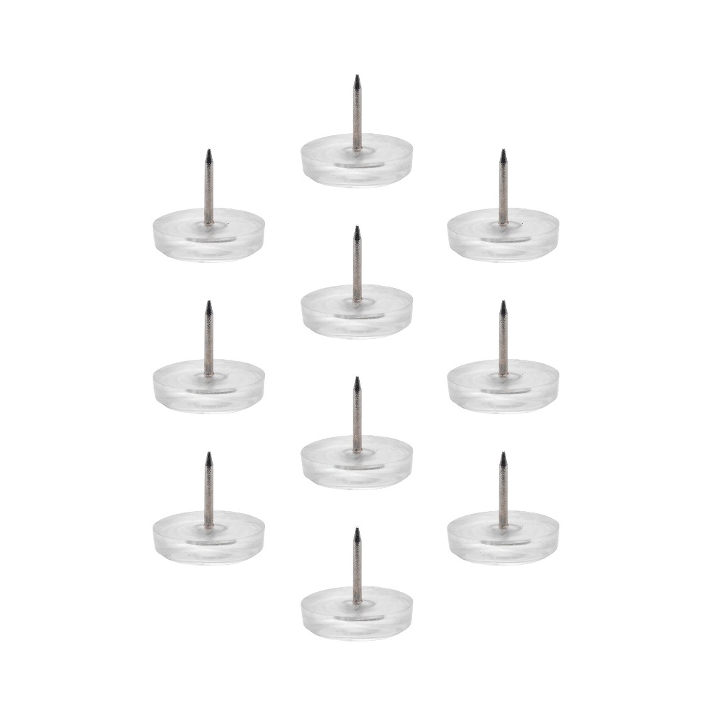 10 Uni Sapata Prego Redonda Pvc Pé De Móveis Transparente 25mm