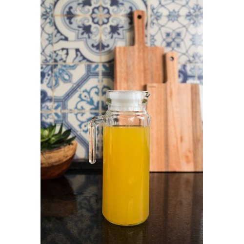 Jarra Vidro Transparente Redonda Capacidade 1 Litro Design Clean Duravel