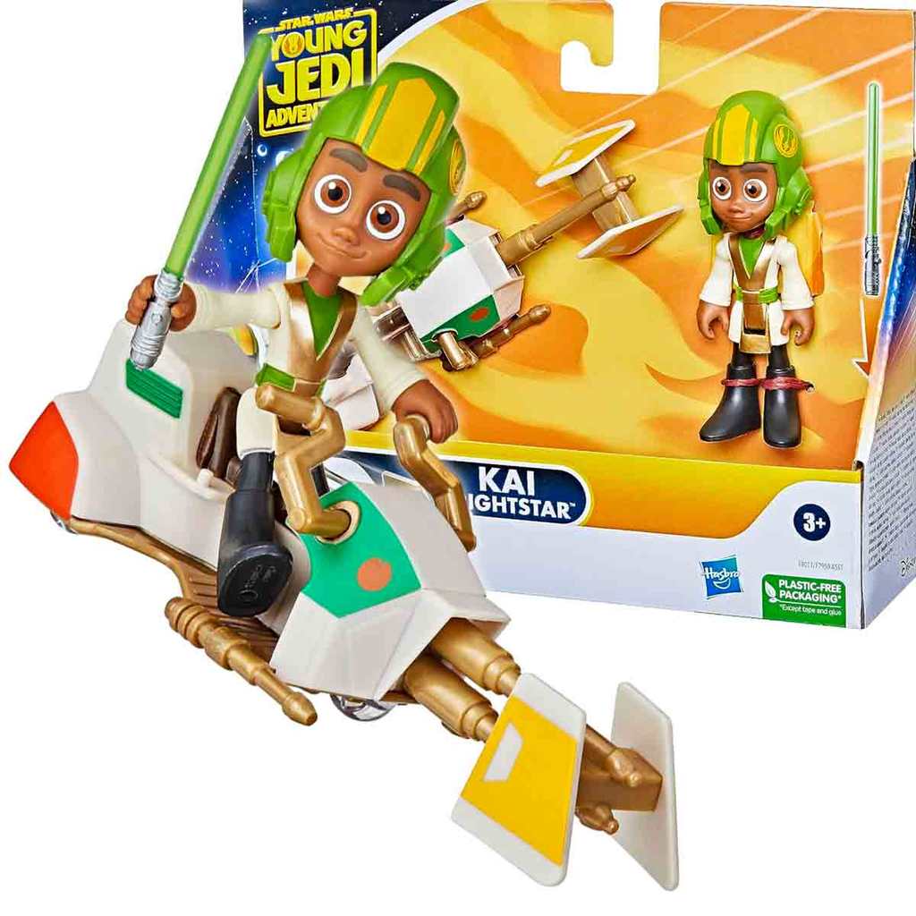 Star Wars Mini Boneco Kai Brightstar + Veículo Aventuras dos Jovens Jedi - Hasbro F8011