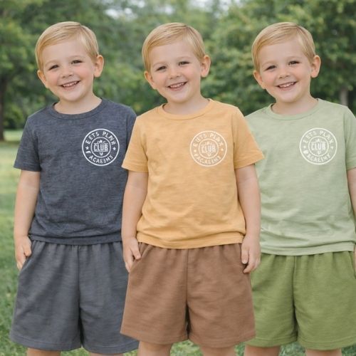 Conjunto Infantil Menino Camiseta Let’s Play Academy e Shorts Texturizado Sem Bolsos  4YOU-  Cativa