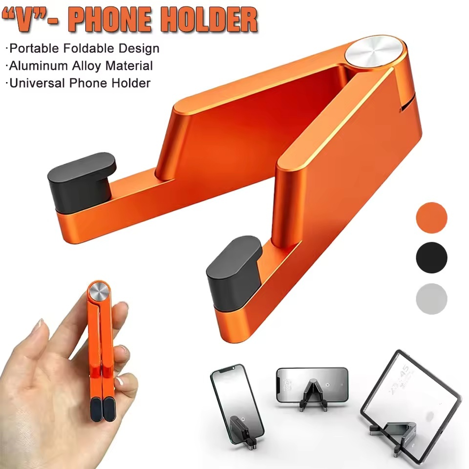 Alumínio Portátil Universal Suporte Do Telefone Mini Tamanho Dobrável De Montagem De Mesa V Berço Móvel Para Celular