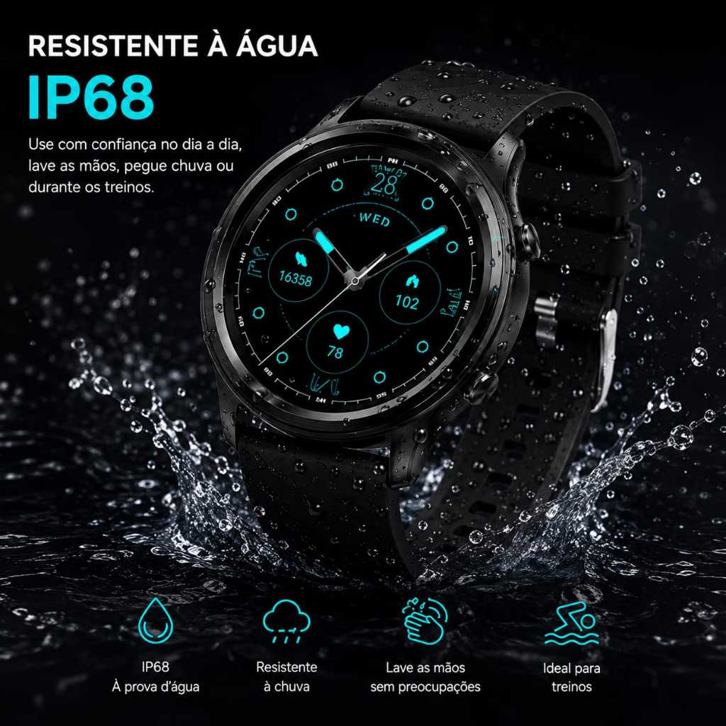 Smartwatch PEJE Original | Elegante, Esportivo e Funcional | Ideal para Presente | IP68 + Saúde + Notificações zw12 peje