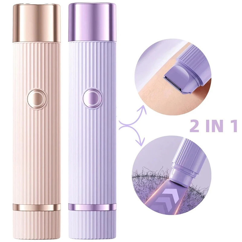 Compact manual Electric Epilator for Men or Women with usb Charging 2 Usage Heads original