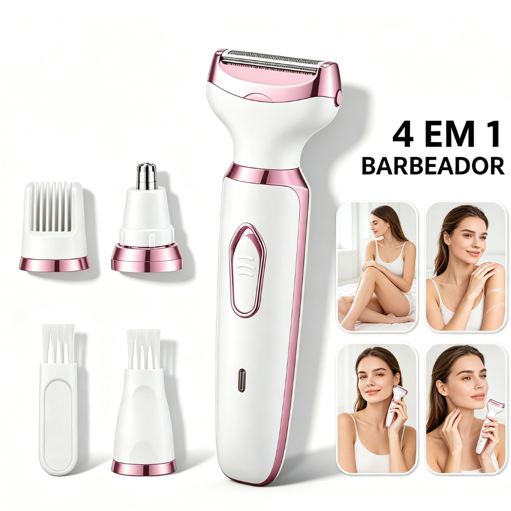 Depilador Portátil Feminino 4 Em 1 Pelos Íntimos Face Nariz in Rechargeable Electric Shaver for Women, Face, Nose, Leg