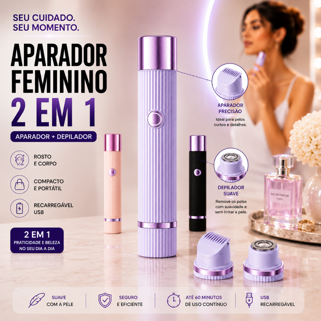 2 in 1 Women Electric Epilator Shaver for Hair Removal Body Nose Hair Underarm Hair Removal Beard Trimmer