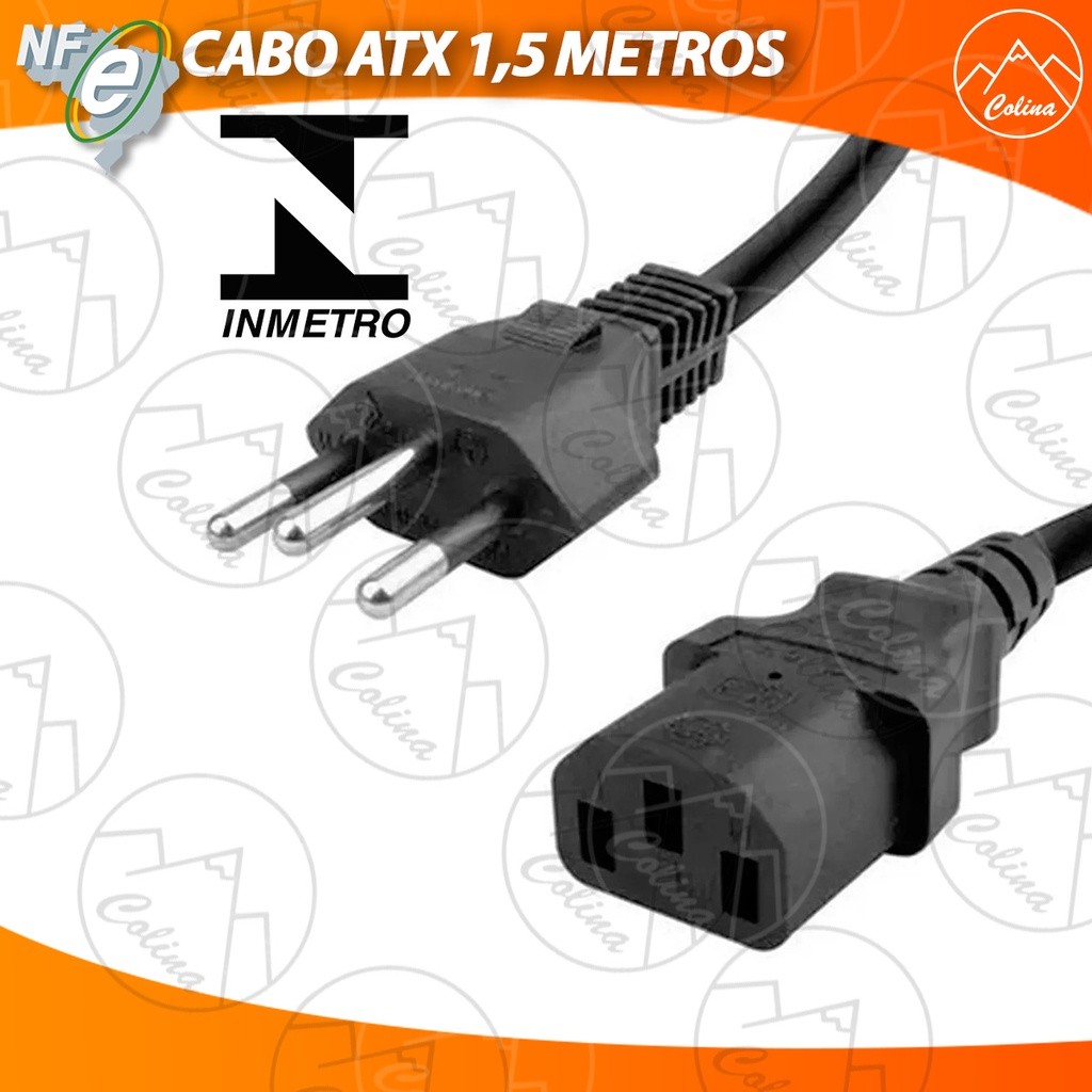 Cabo de Força 3 Pinos ATX 1,5 Metros Pc Video Game Fonte Nano Shop