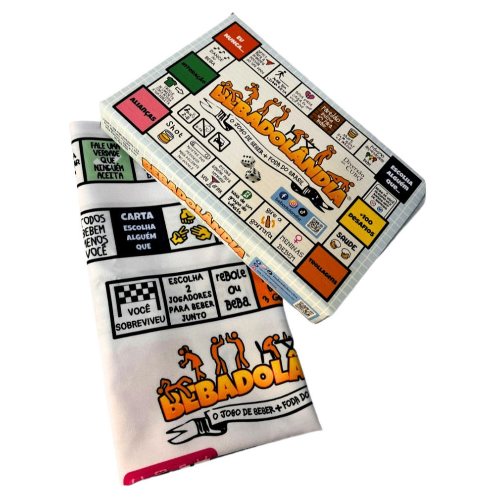Jogo de Beber Bebadolândia Tabuleiro com Cartas Dados e Pinos Jogo para Festa Amigos