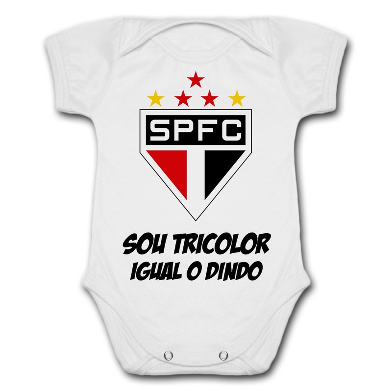 Body de Bebê Personalizado São Paulo Sou Tricolor Igual o Dindo