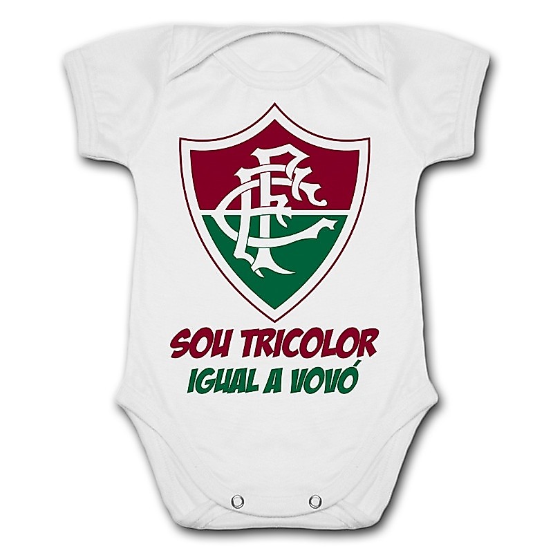 Body de Bebê Personalizado Fluminense Sou Tricolor Igual A Vovó